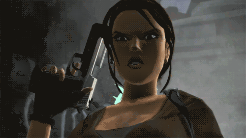 Lara Croft et ses pistolets image animée