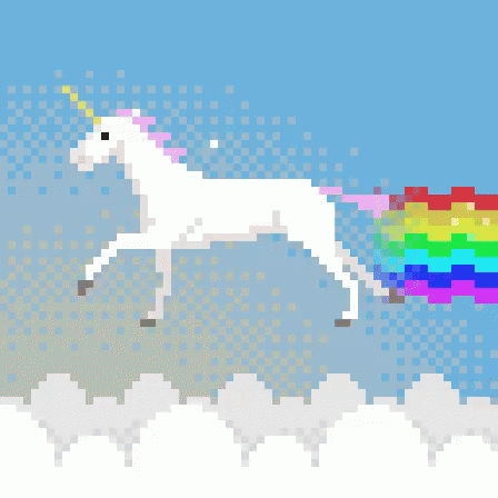 Licorne Arc En Ciel Pixel Art Image Animée Gif