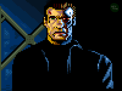 Terminator pixel art - image animée GIF