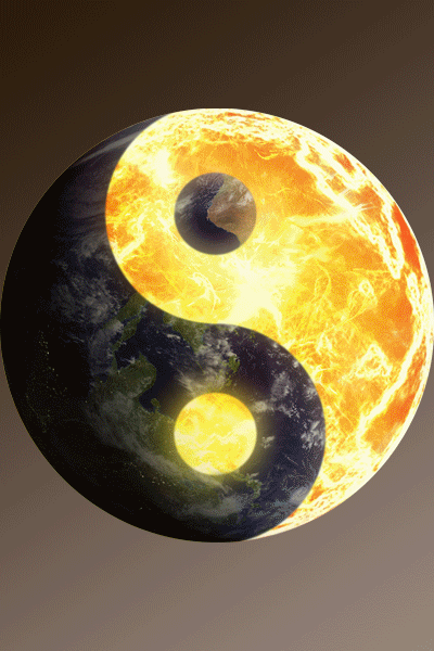 Yin et yang soleil - image animée GIF