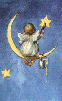 Ange peint le ciel étoilé