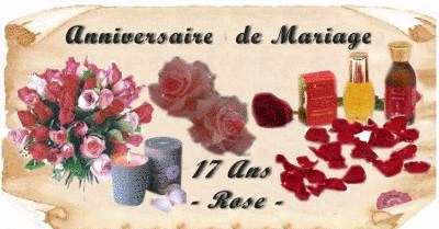 anniversaire de mariage 17 ans rose