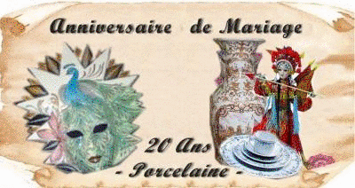 anniversaire de mariage 20 ans porcelaine