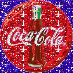 Bouteille Coca-Cola logo scintillant