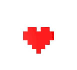 coeur pixel art 3D