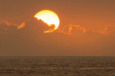 coucher de soleil sur la mer