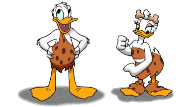 Donald et Daisy danse des cavernes