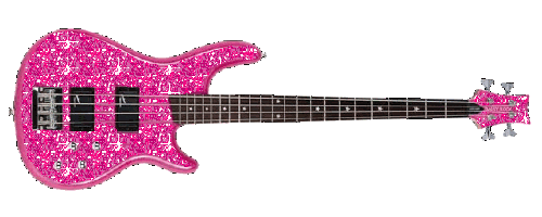 guitare rose scintillante