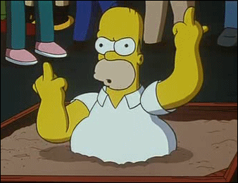 Homer Simpson doigt d'honneur
