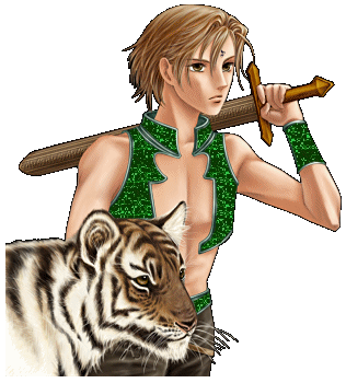 Homme et Tigre scintillant