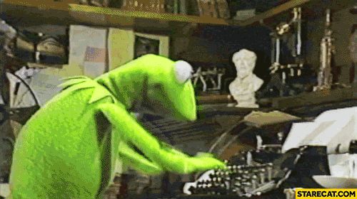 Kermit la grenouille machine à ecrire