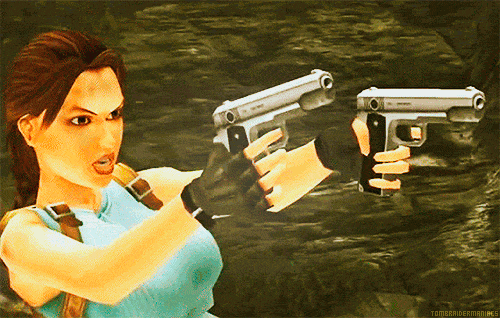 Lara Croft et ses pistolets