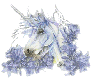 licorne brillante et fleurs