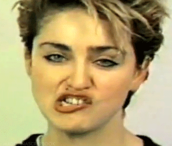 Madonna grimace