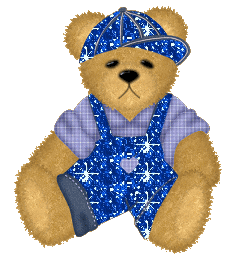 ourson vêtements bleus scintillant