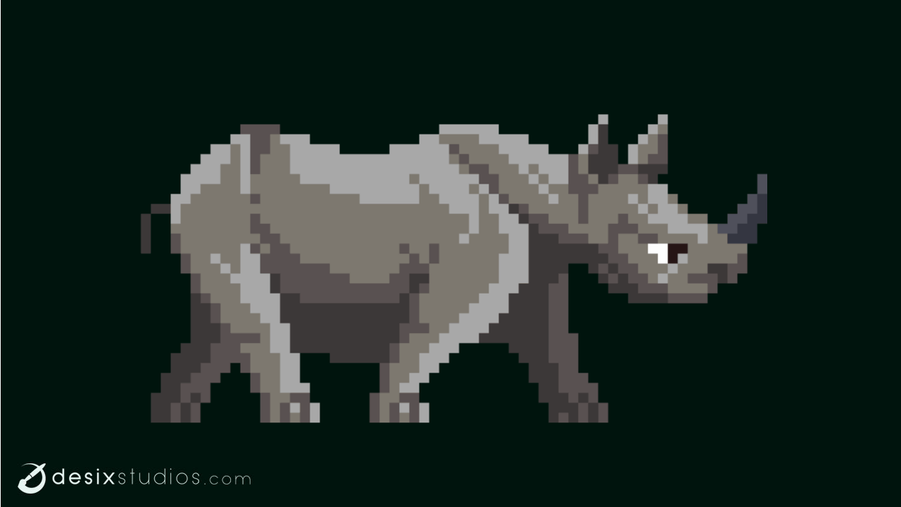 Rhinocéros pixel art