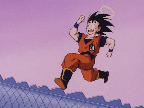 Son Goku court au paradis