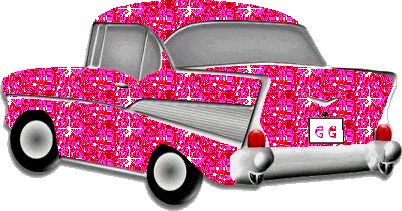 voiture rose scintillante