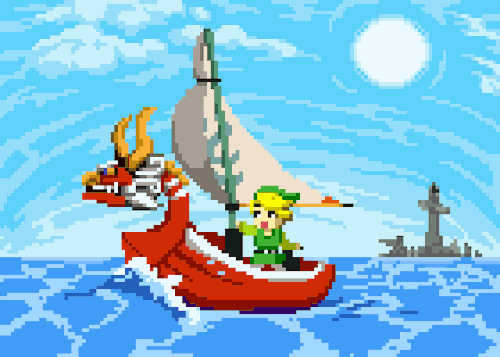 Zelda bateau pixel art