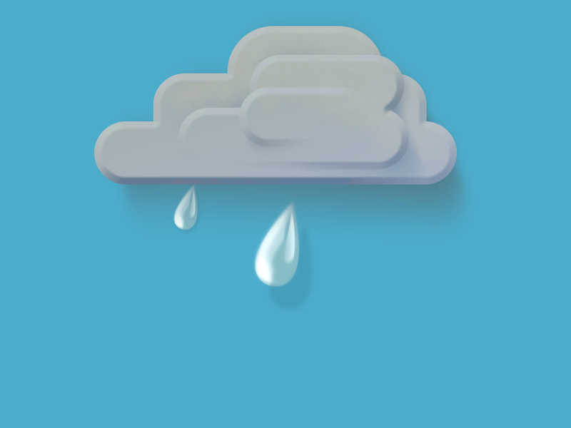 Animation nuage gouttes de pluie