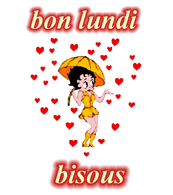 Bon Lundi chien et coeur - image animée GIF