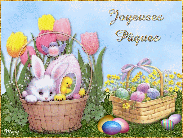Joyeuses Pâques brillance - image animée GIF