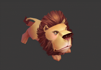 Lion dessin 3d court