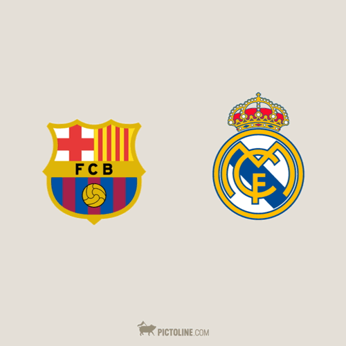 Logo match FC Barcelone et Real Madrid