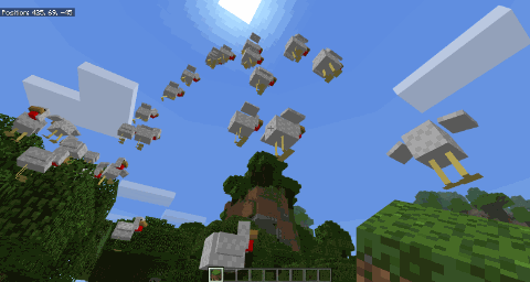 Minecraft pluie de poules