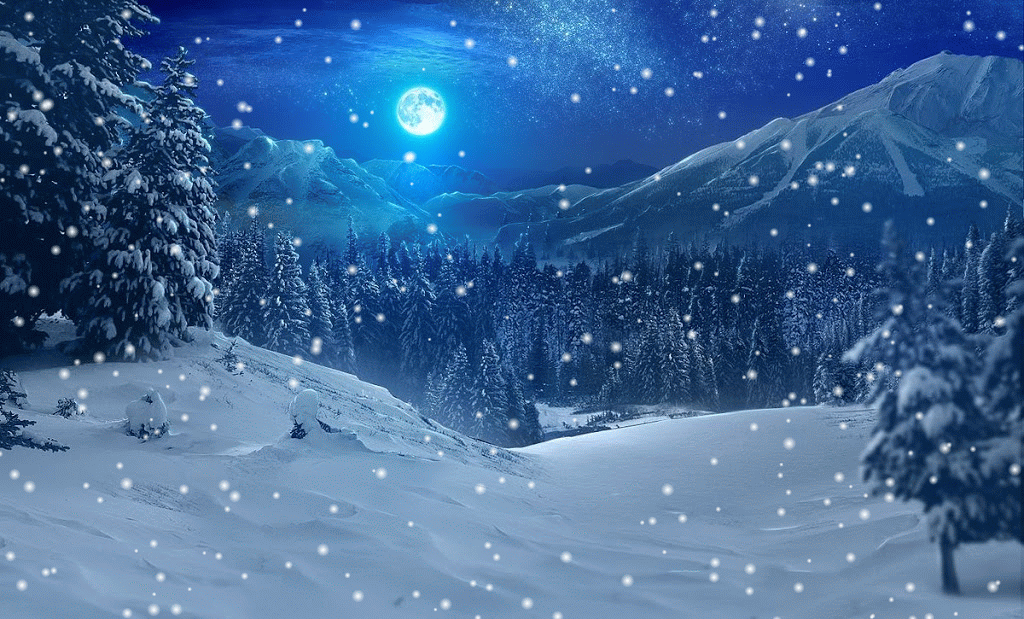 nuit neige en montagne