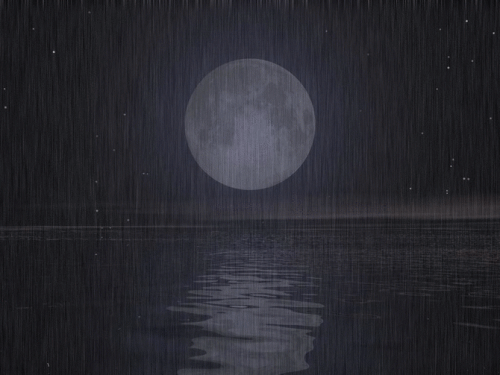 Pluie lune mer