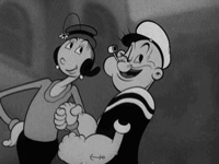 Popeye et Olive noir et blanc