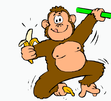 Singe dessin avec sa banane