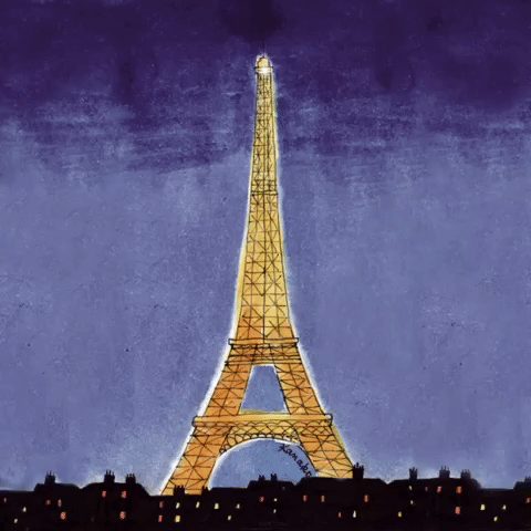 Tour Eiffel dessin lumineux