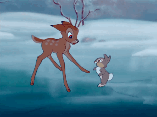 Bambi et Panpan sur la glace