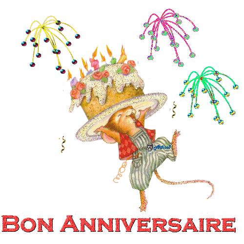 Bon anniversaire souris brillance