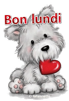 Bon Lundi chien et coeur