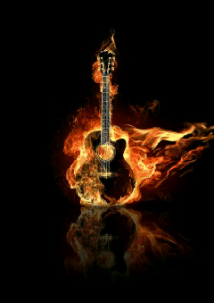 Guitare en feu