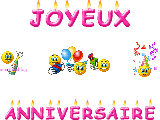 Joyeux anniversaire avec des smileys