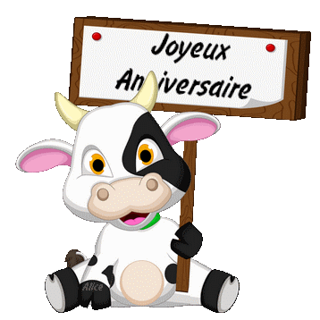 Joyeux anniversaire vache marrante