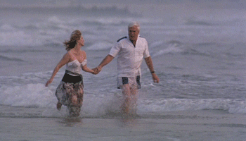 Leslie Nielsen sur la plage