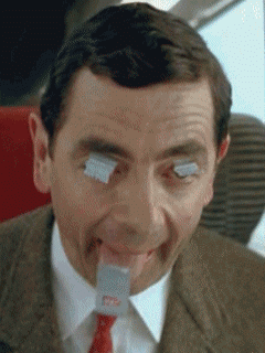 Mr Bean délire gifle - image animée GIF