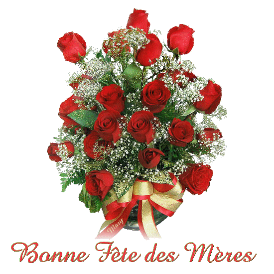 Bonne fête des mères roses rouges