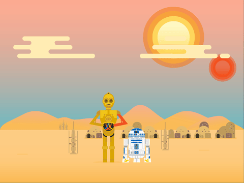 C-3PO R2-D2 dessin animation