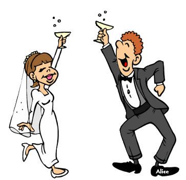 Mariés porter un toast