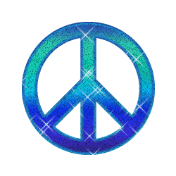 Peace and Love bleu brillant