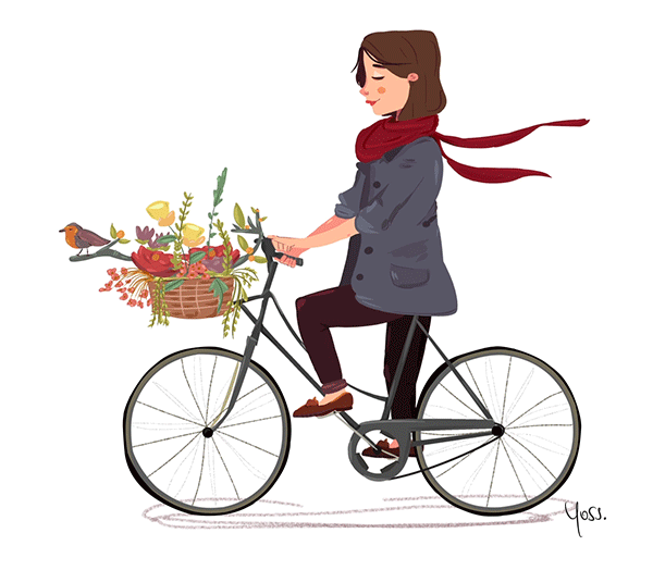 Bicyclette panier fleuri