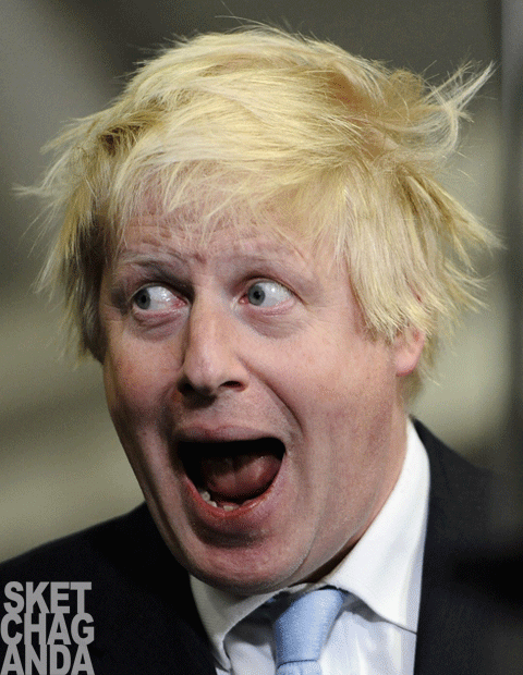 Boris Johnson grimace