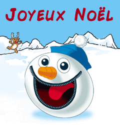 Joyeux Noël boule de neige souriante